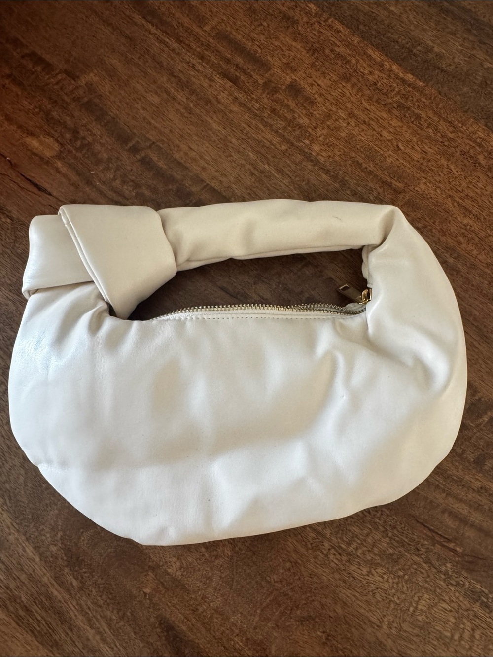 Melie Bianco Ivory Knotted Handle Shoulder Bag Cream Purse